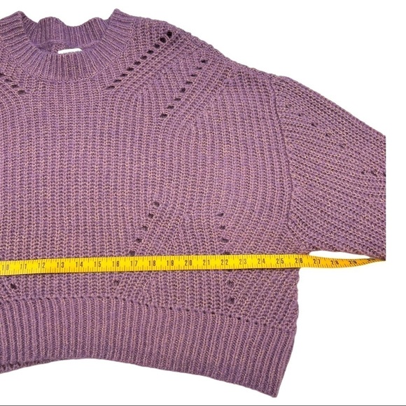 Elizabeth And James Giada Lavender Metallic Thread Chunky Open Knit Sweater - Picture 10 of 11